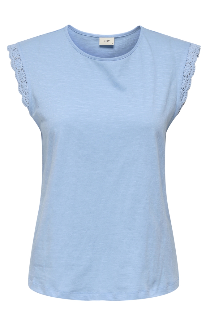 JDYSALVA LIFE S/L CROCHET TOP JRS N 15318217 FROZEN FJORD